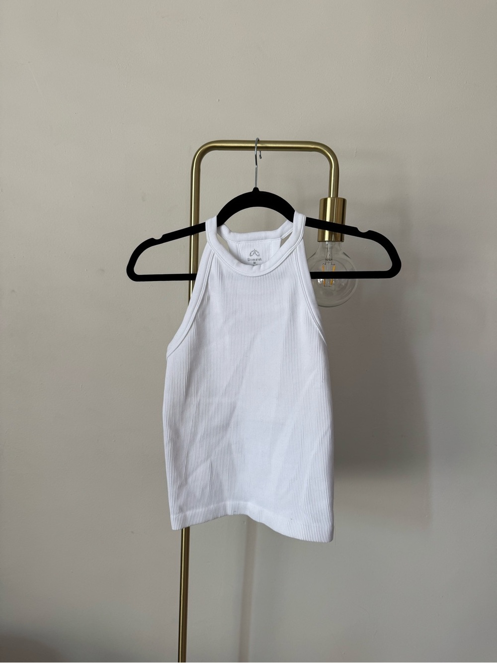 White Ribbed Halter Tank Top - Casual Women’s Tank